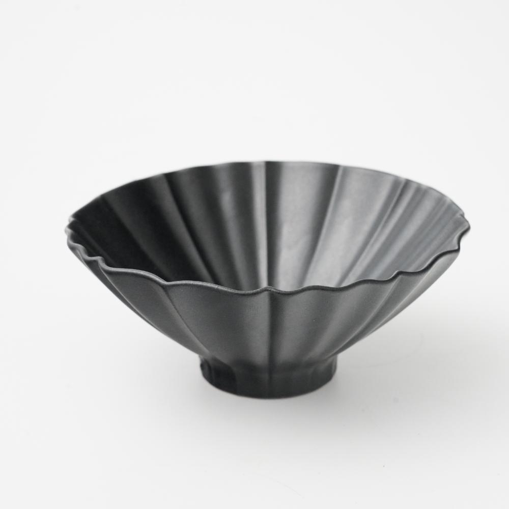 稜花ごはん茶碗（墨）