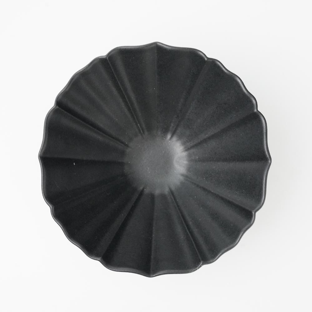 稜花ごはん茶碗（墨）