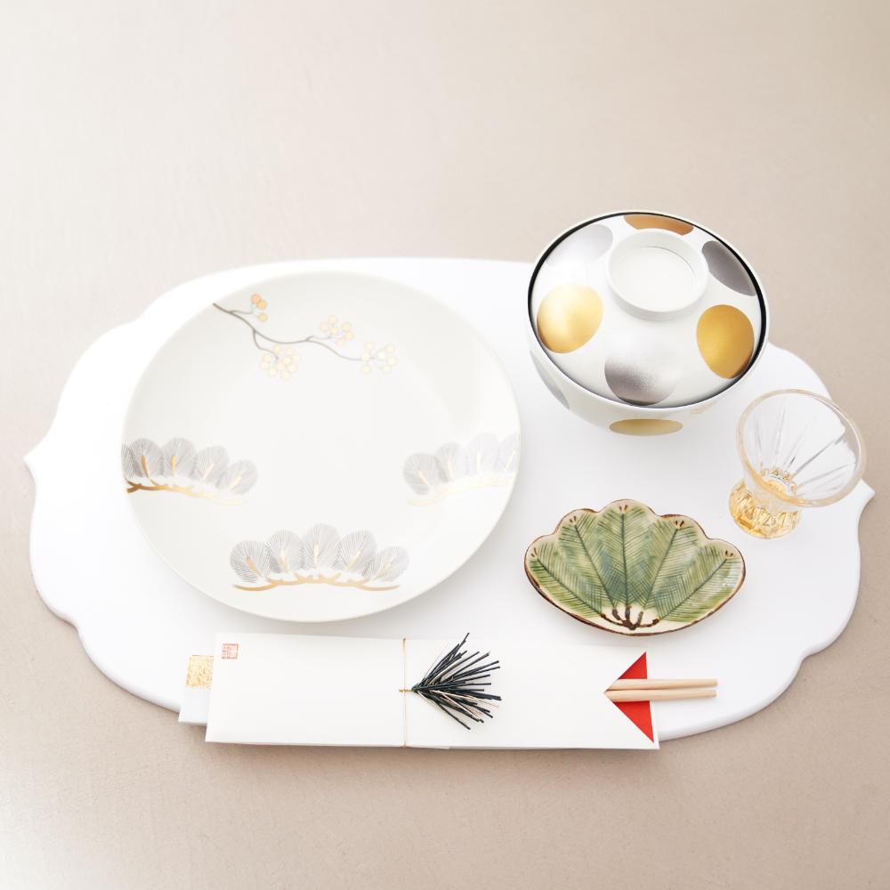 【アウトレット】越前漆器 稜花木製折敷 金 48cm×30cm