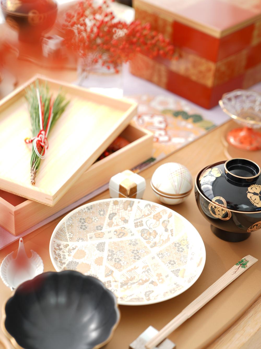 【アウトレット】越前漆器 稜花木製折敷 金 48cm×30cm