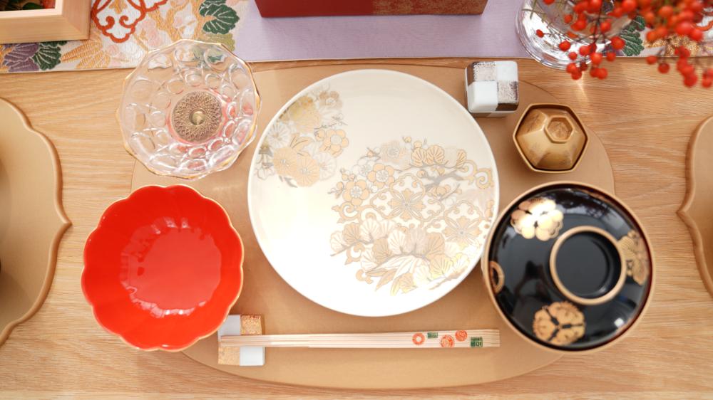 【アウトレット】越前漆器 稜花木製折敷 金 48cm×30cm