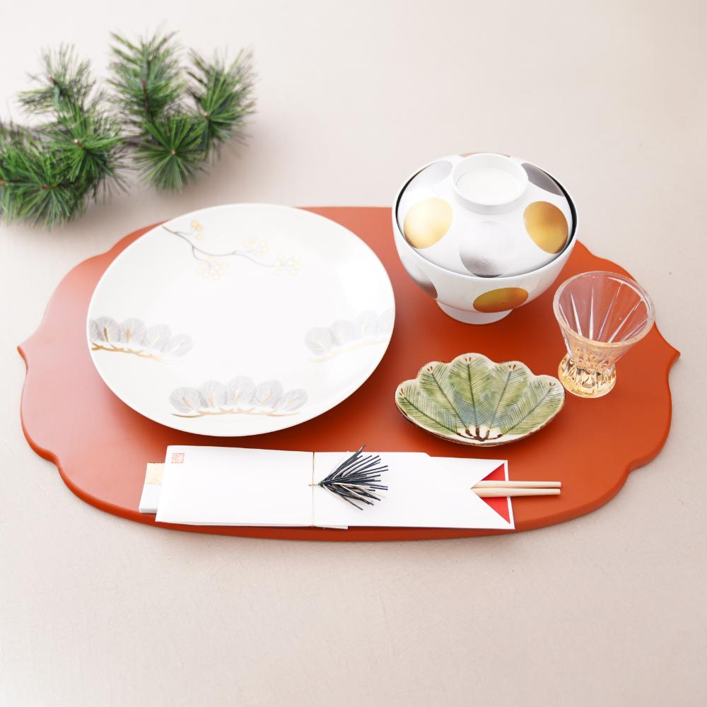 【アウトレット】越前漆器 稜花木製折敷 金 48cm×30cm