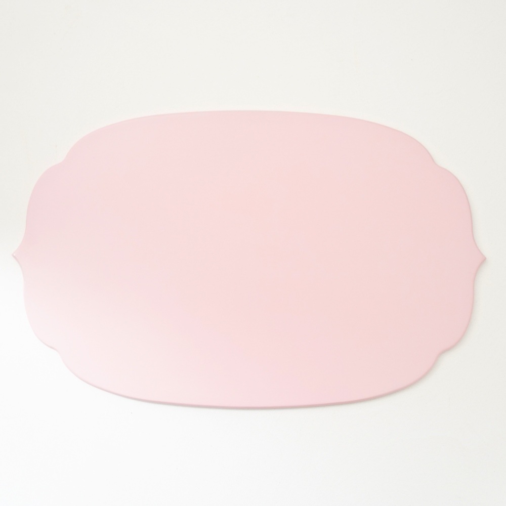【アウトレット】越前漆器 稜花木製折敷 ピンク 48cm×30cm