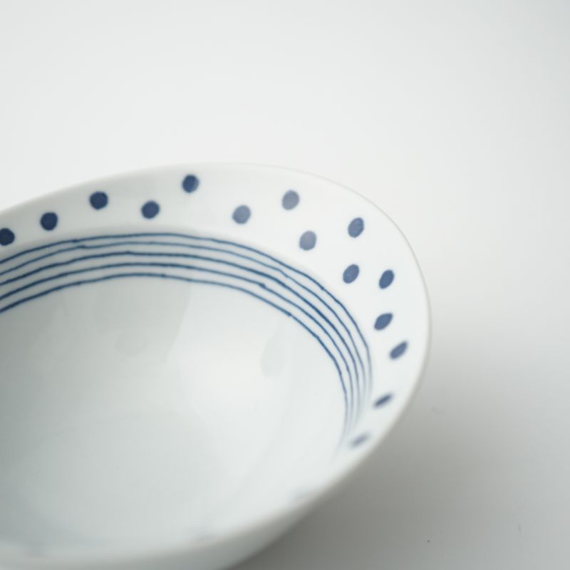 HASAMI DOT × LINE リム楕円鉢　小