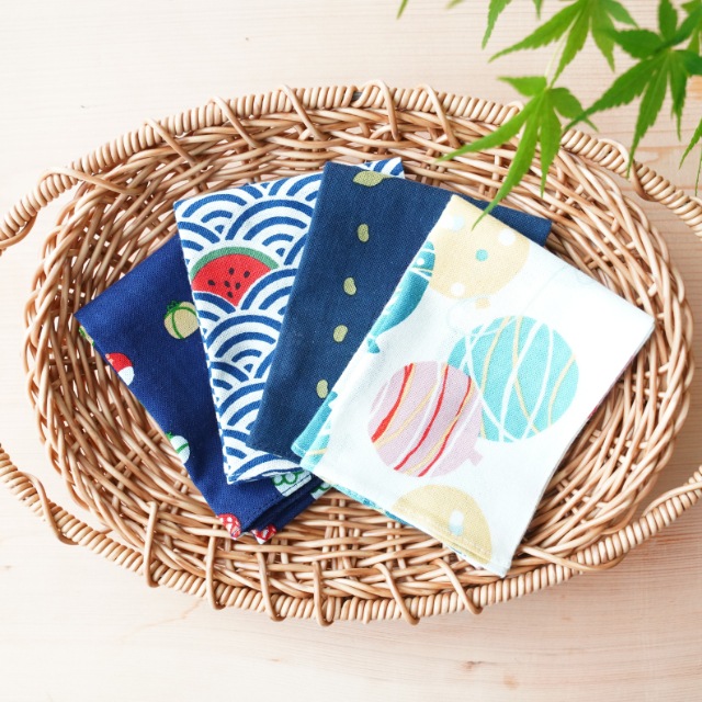 てぬぐいのはんかち　ふんわり水風船　(日本製)