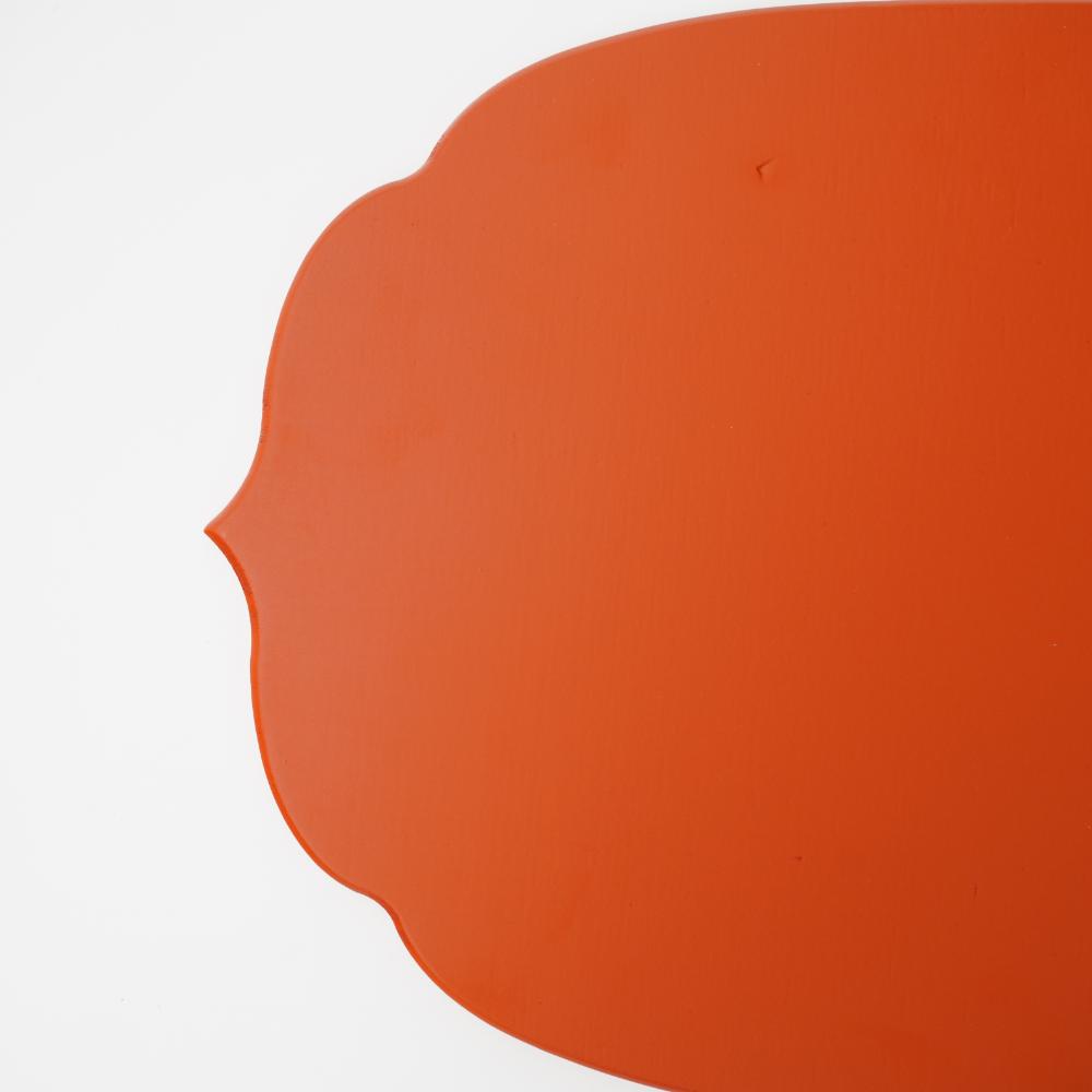 【アウトレット】越前漆器 稜花木製折敷 柿朱 48cm×30cm