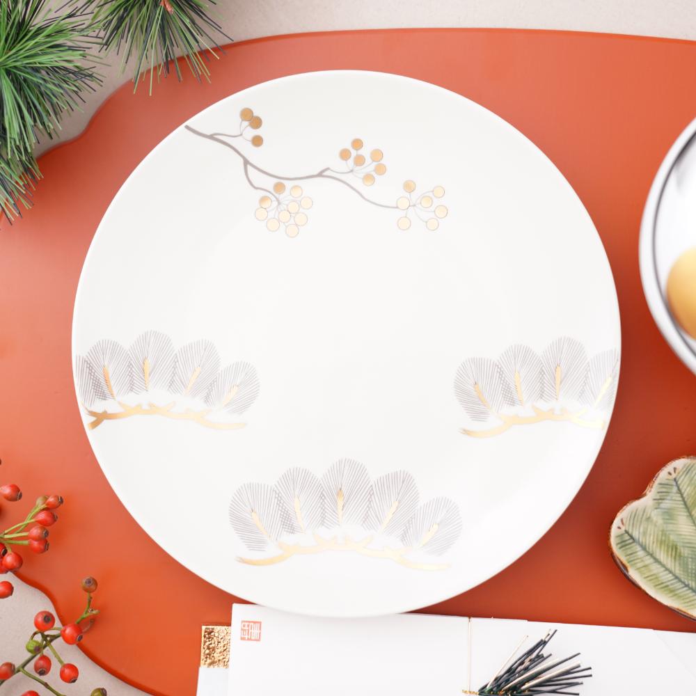 【アウトレット】越前漆器 稜花木製折敷 柿朱 48cm×30cm