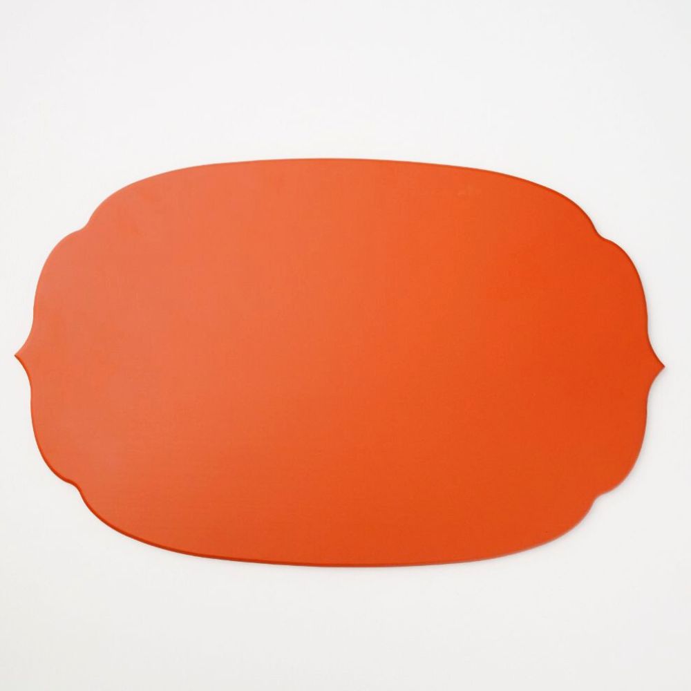 【アウトレット】越前漆器 稜花木製折敷 柿朱 48cm×30cm