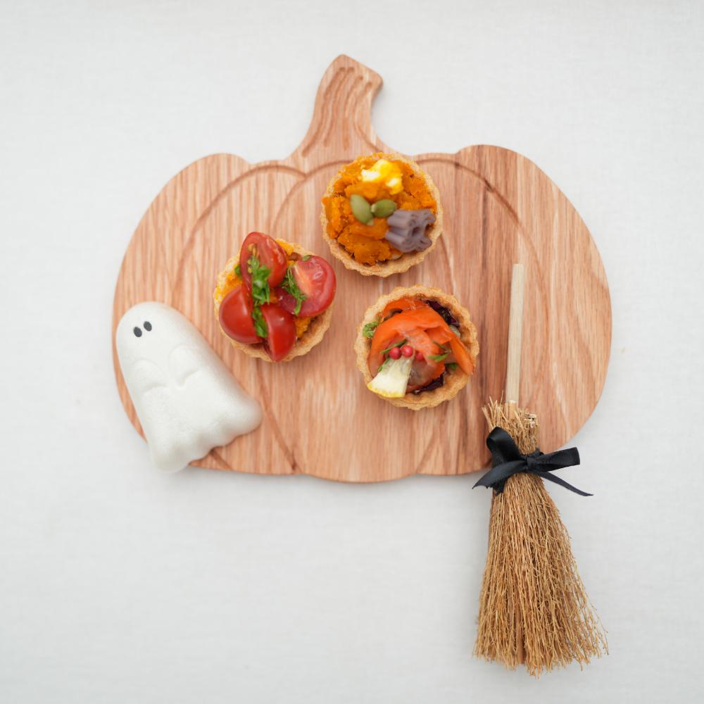 木製カボチャトレイ・チーズプレート、ハロウィーンのディナープレート