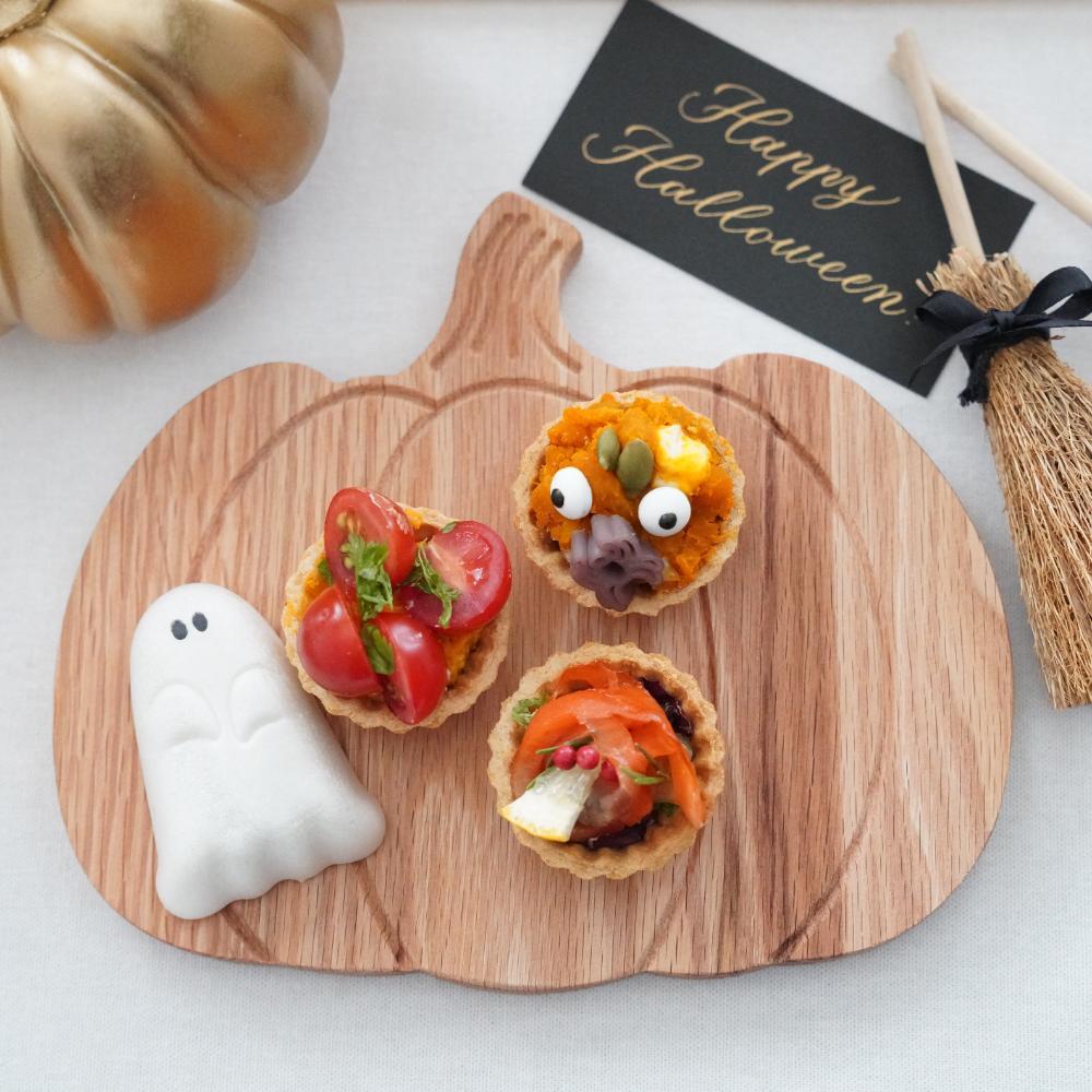 木製カボチャトレイ・チーズプレート、ハロウィーンのディナープレート