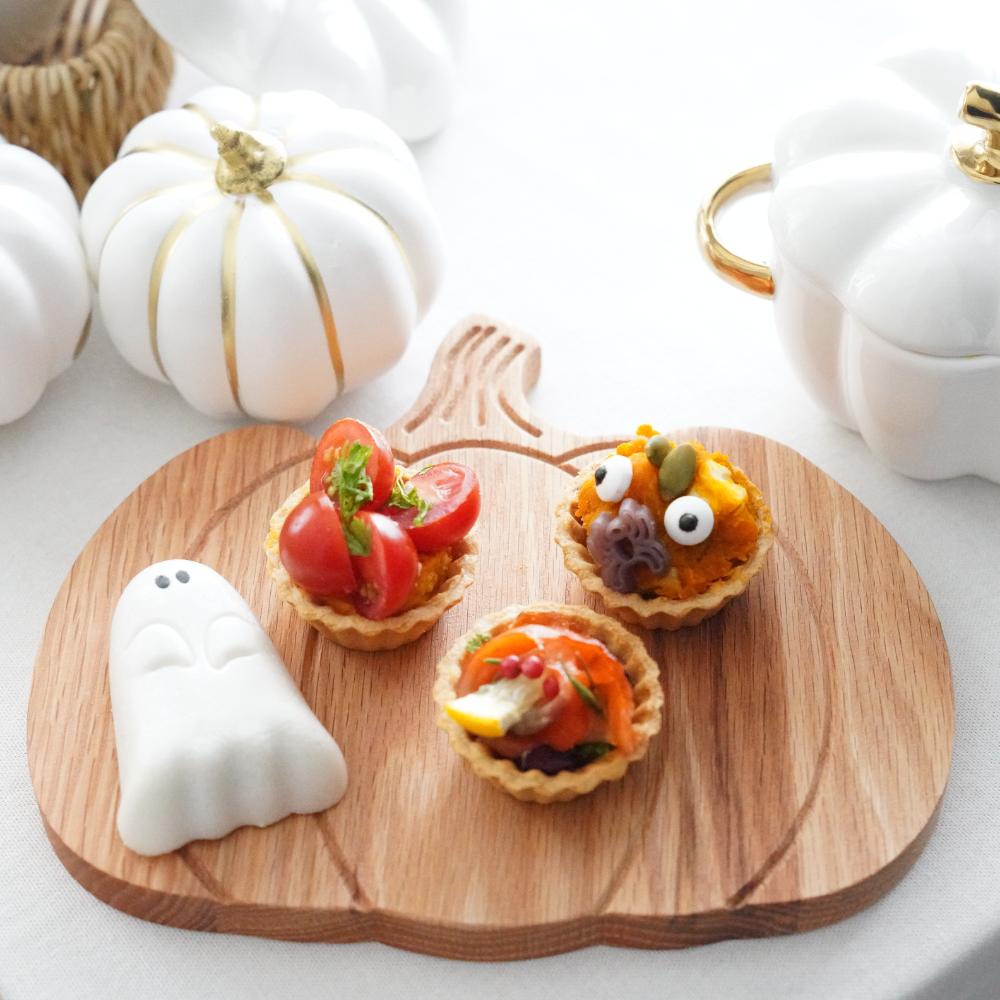木製カボチャトレイ・チーズプレート、ハロウィーンのディナープレート