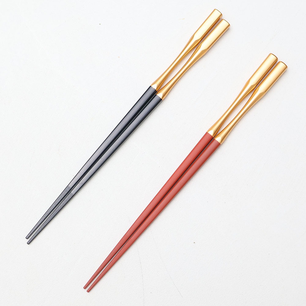 柿朱ゴールド 越前塗箸 22.5cm  FOURGRACEオリジナル 3枚目
