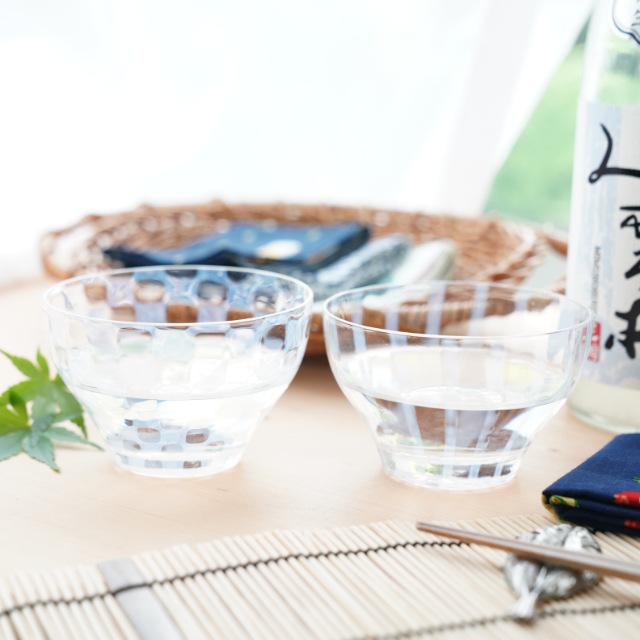 透かし広口カップ【市松/十草】