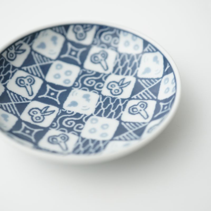 HASAMI 市松 丸皿 小