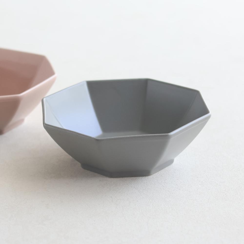 八角小鉢ライトグレーマット