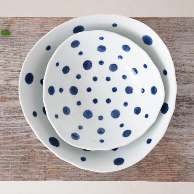 藍染水玉変形多用鉢 ｜ 四季折々のおしゃれな和食器通販サイト