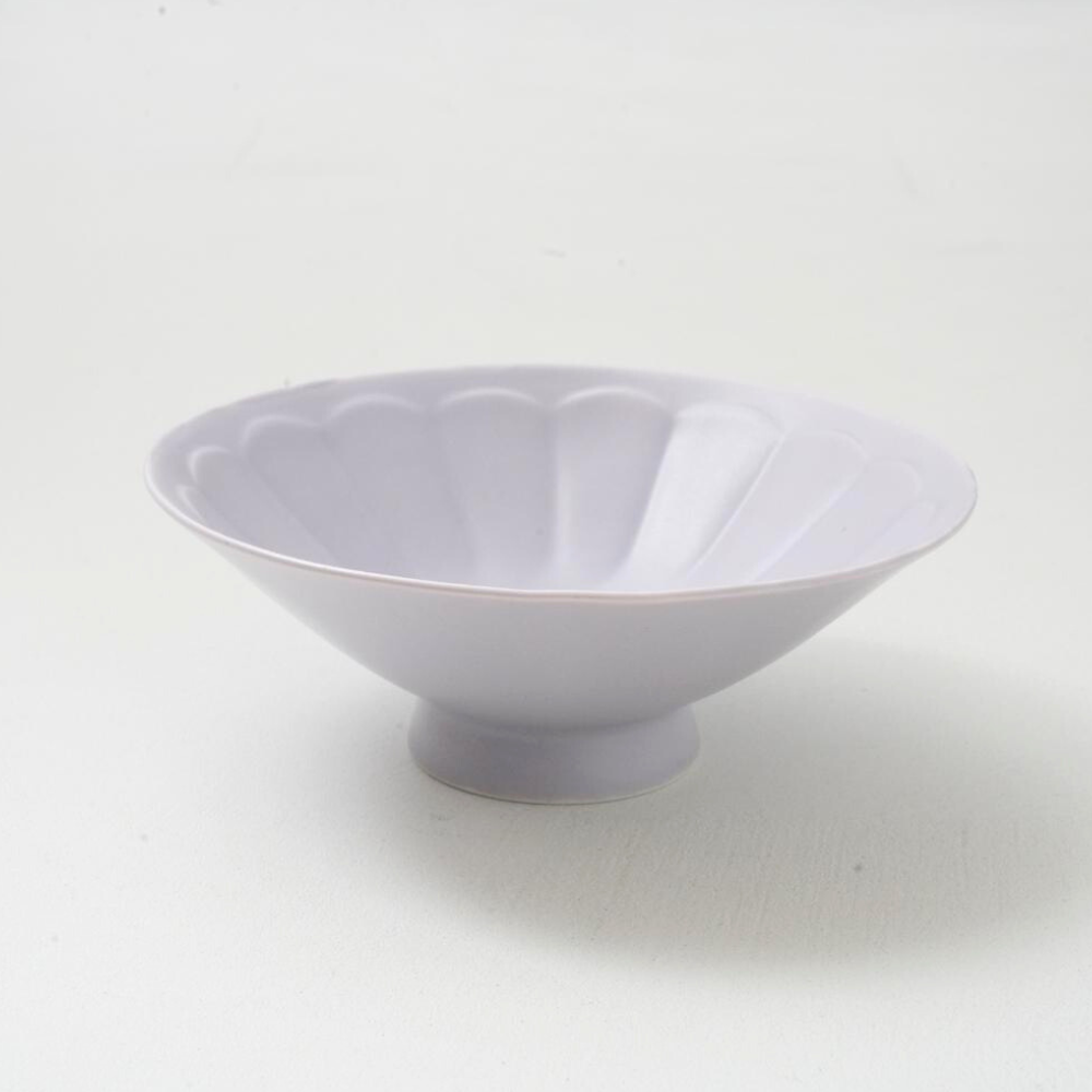 【陶器市】波佐見焼 色絵面取 平碗 パープルマット 1枚目