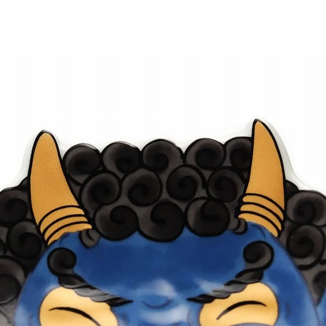 錦笑う青鬼銘々皿