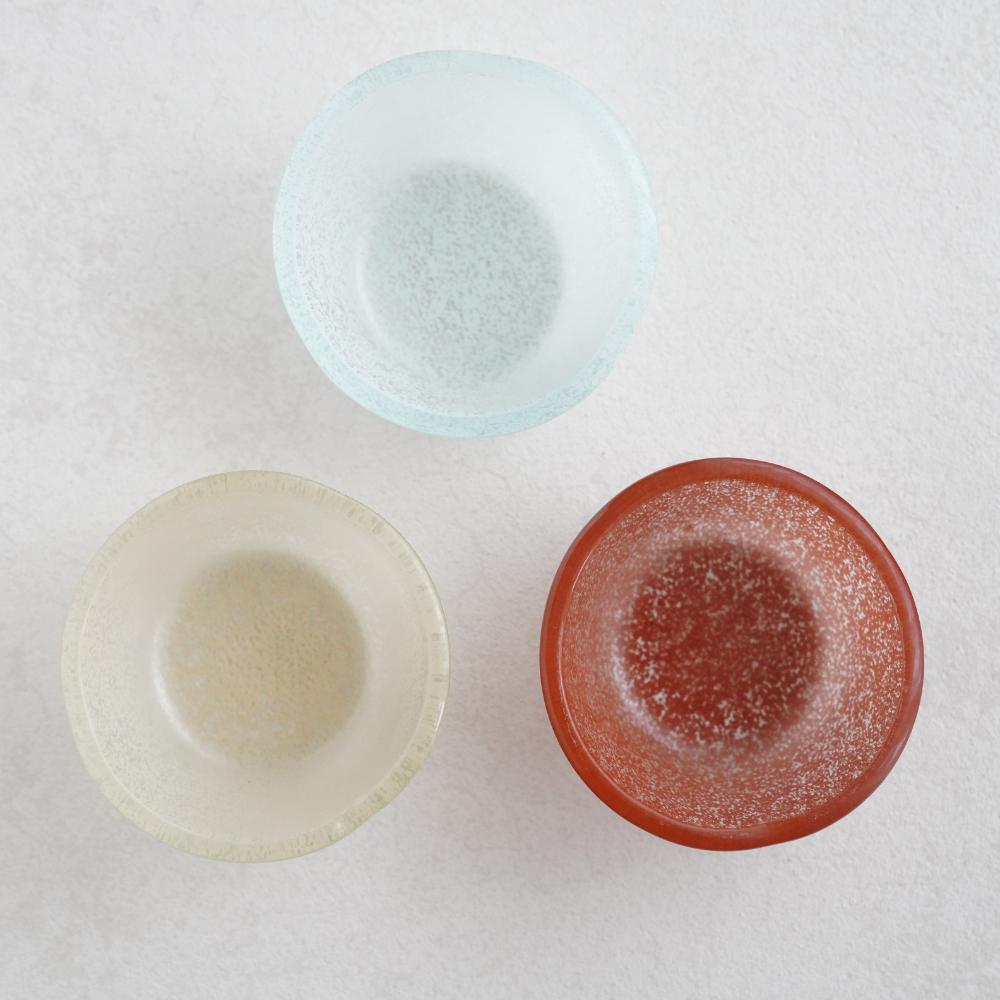 トルコガラス豆鉢 3色セット（ピアー・ココナッツ・アズキ）