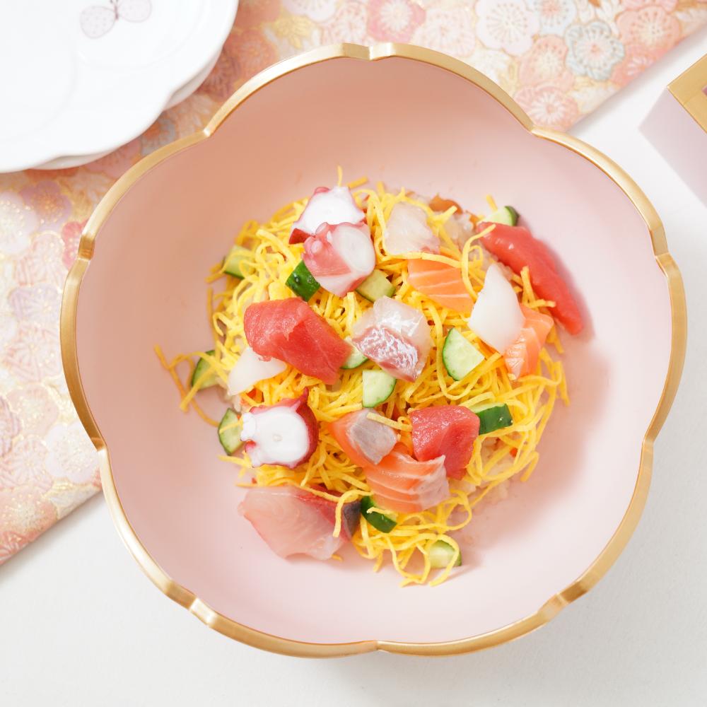 【予約/2月下旬頃出荷】さくら盛器 ペールピンク天金 FOURGRACEオリジナル