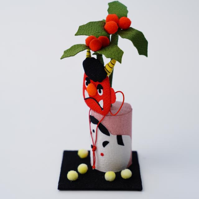 京ちりめん　手作り飾り　如月