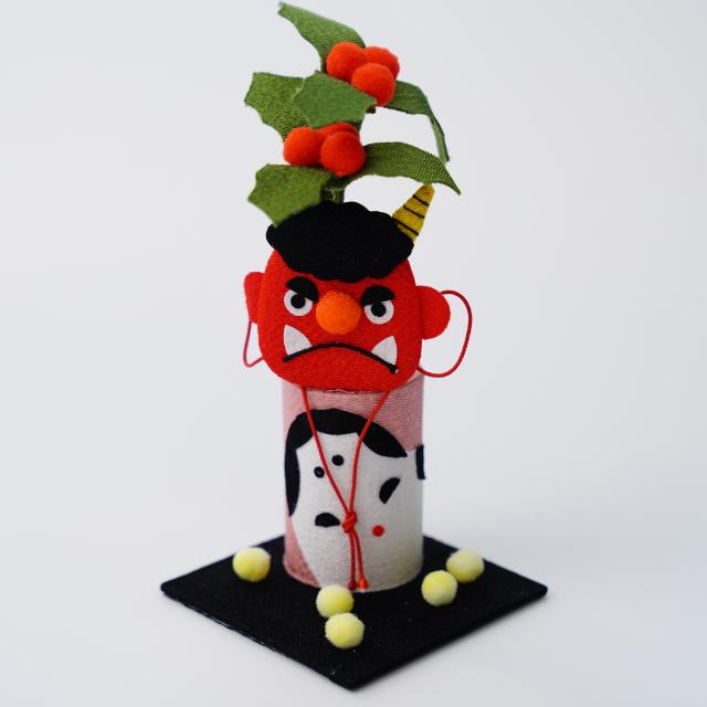 京ちりめん　手作り飾り　如月