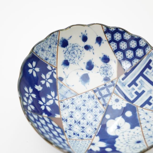 藍友禅 菊型5.5寸 浅鉢/取り鉢 ｜ 四季折々のおしゃれな和食器