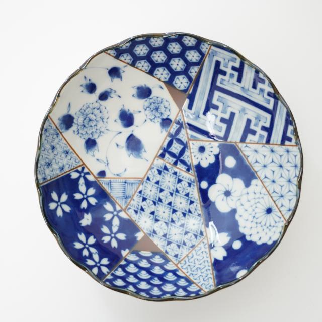 藍友禅 菊型5.5寸 浅鉢/取り鉢 ｜ 四季折々のおしゃれな和食器