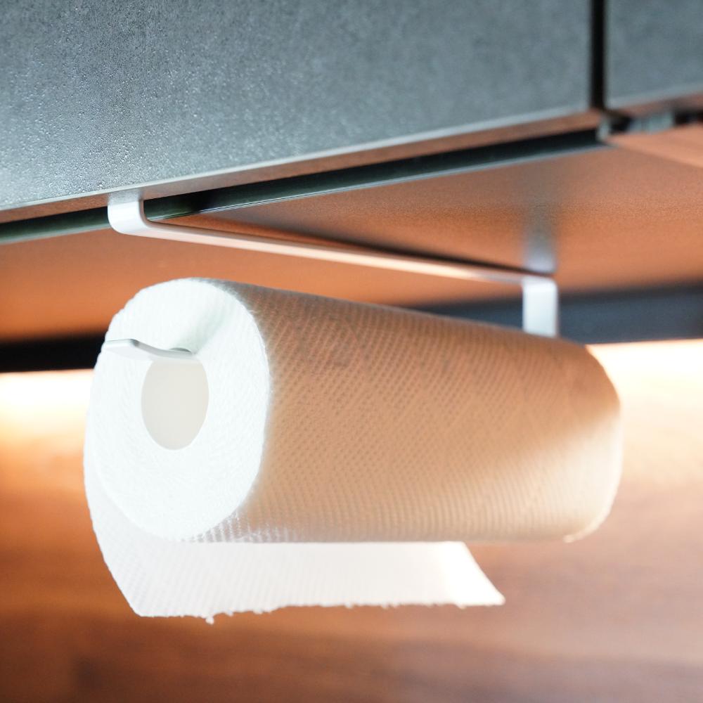 【アウトレット】キッチンペーパーホルダー　 (吊り下げ、吊戸棚、収納扉用）【ホワイト/ブラック】