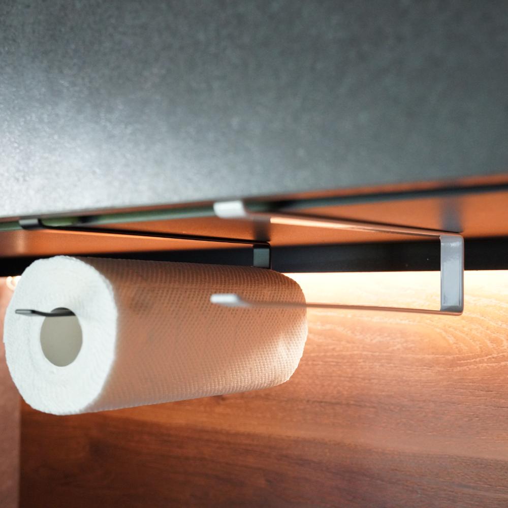 【アウトレット】キッチンペーパーホルダー　 (吊り下げ、吊戸棚、収納扉用）【ホワイト/ブラック】