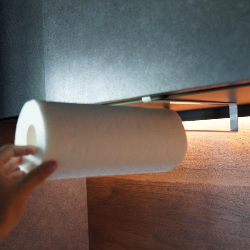 【アウトレット】キッチンペーパーホルダー　 (吊り下げ、吊戸棚、収納扉用）【ホワイト/ブラック】