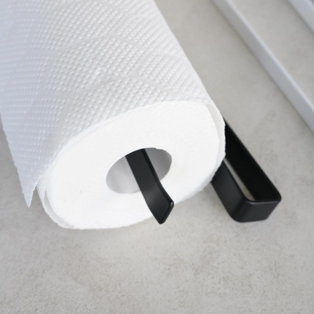 【アウトレット】キッチンペーパーホルダー　 (吊り下げ、吊戸棚、収納扉用）【ホワイト/ブラック】
