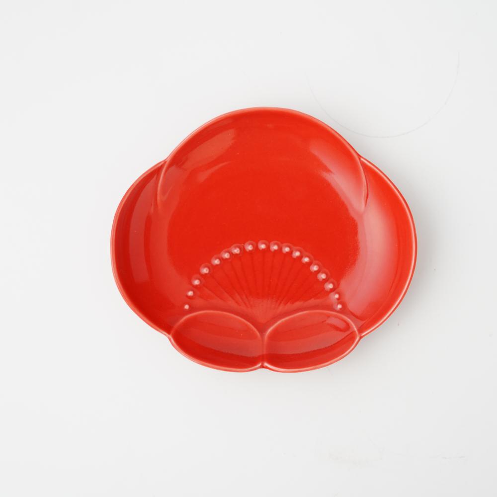 梅花　小皿（赤）