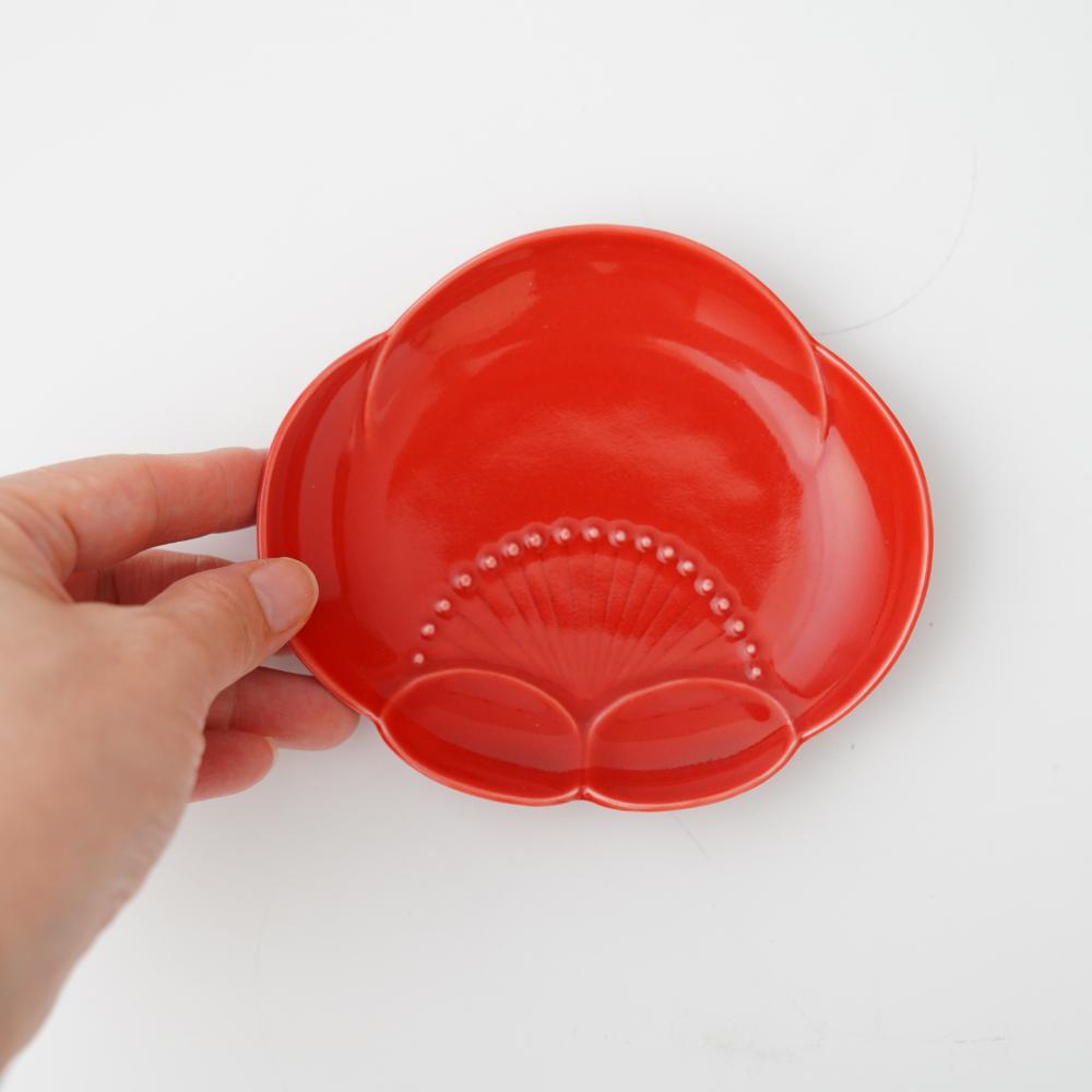 梅花　小皿（赤）