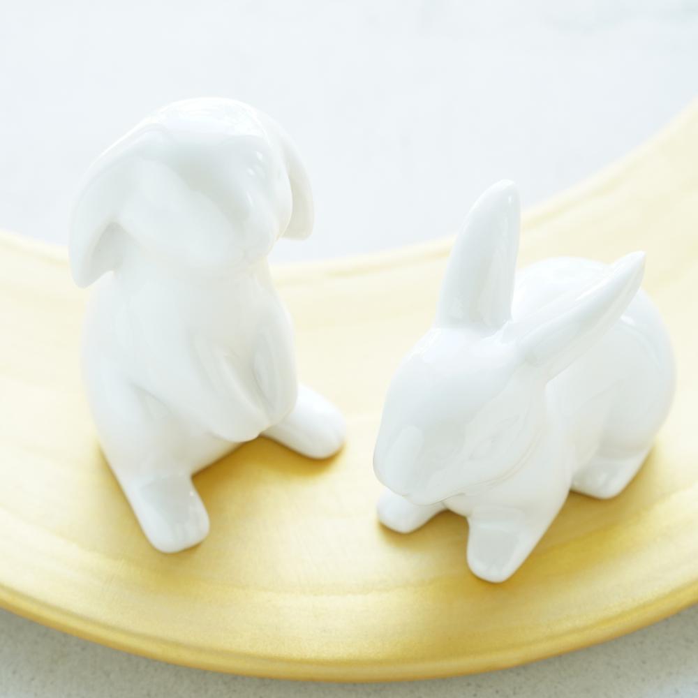 白のお飾りうさぎ2点セット ｜ 四季折々のおしゃれな和食器通販サイト
