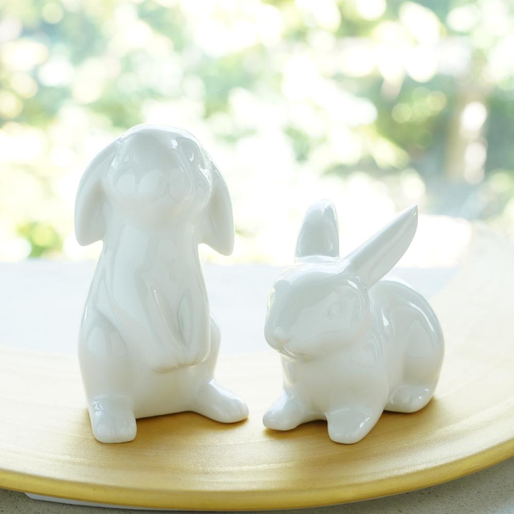 白のお飾りうさぎ2点セット ｜ 四季折々のおしゃれな和食器通販サイト