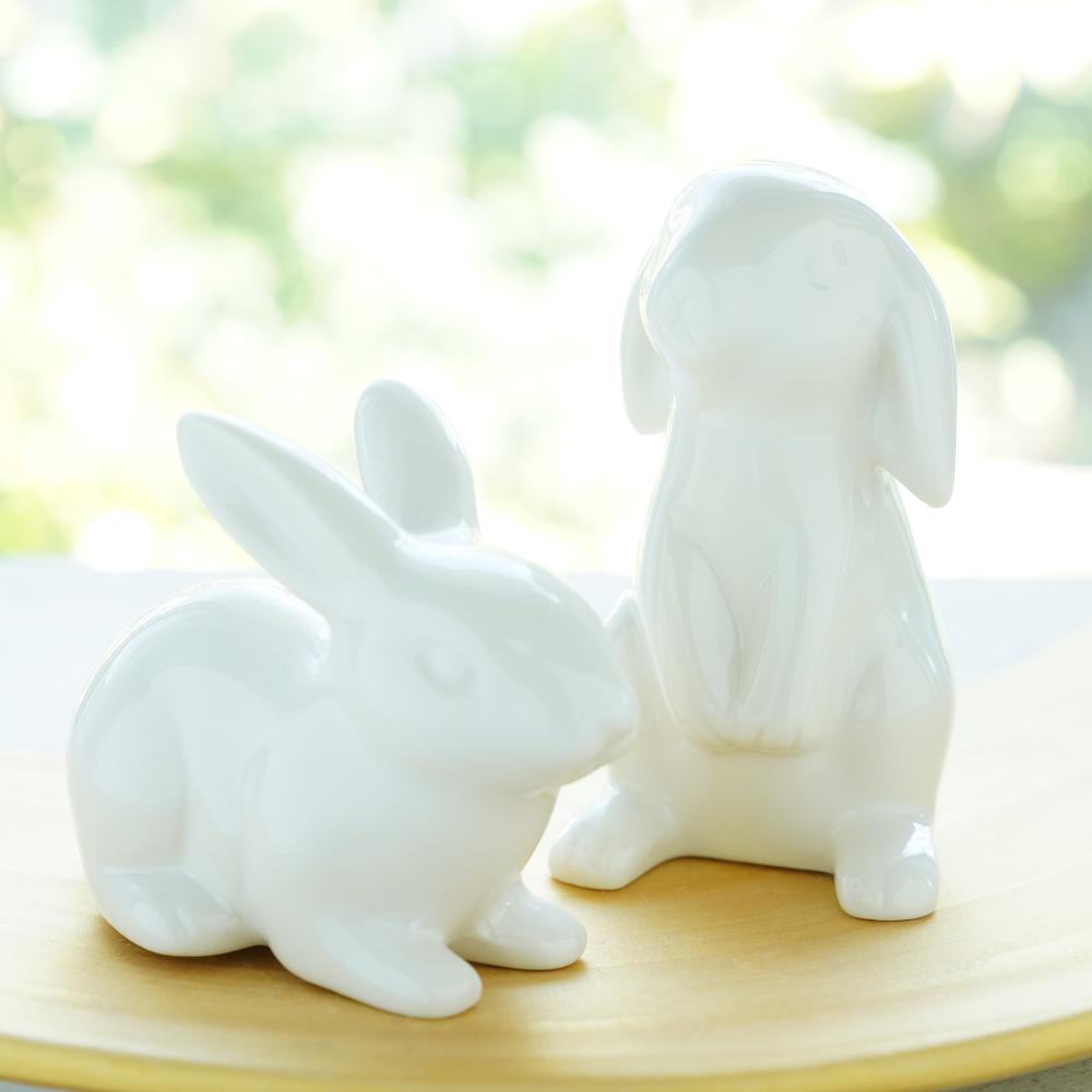 白のお飾りうさぎ2点セット