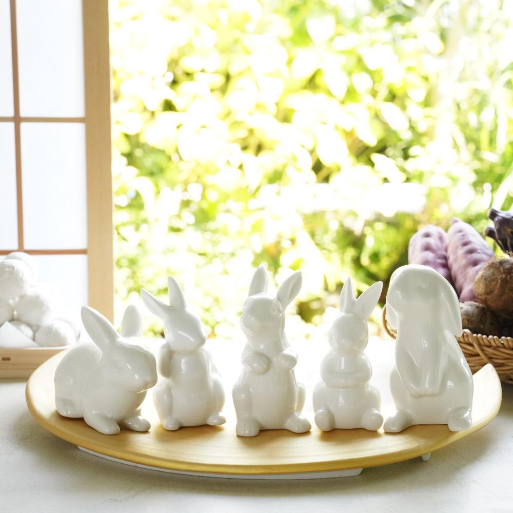 白のお飾りうさぎ2点セット ｜ 四季折々のおしゃれな和食器通販サイト