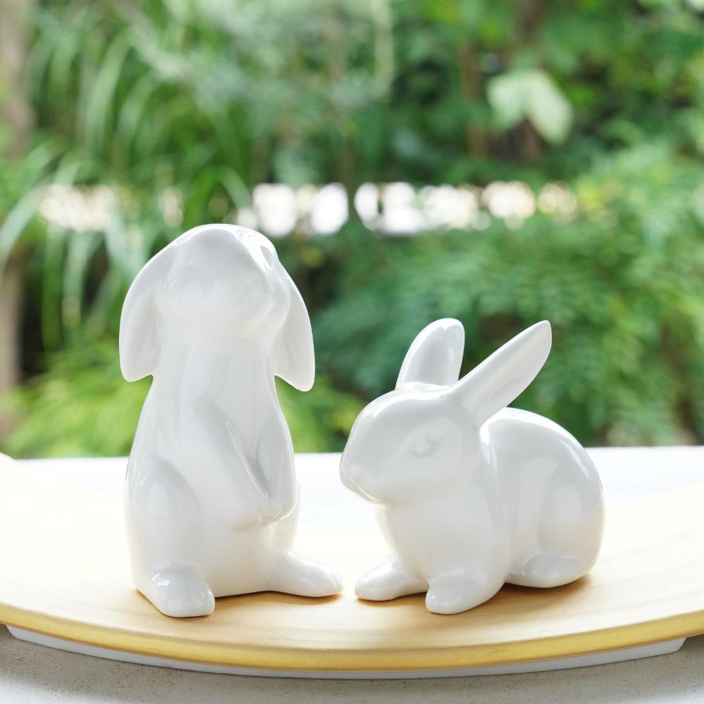 白のお飾りうさぎ2点セット