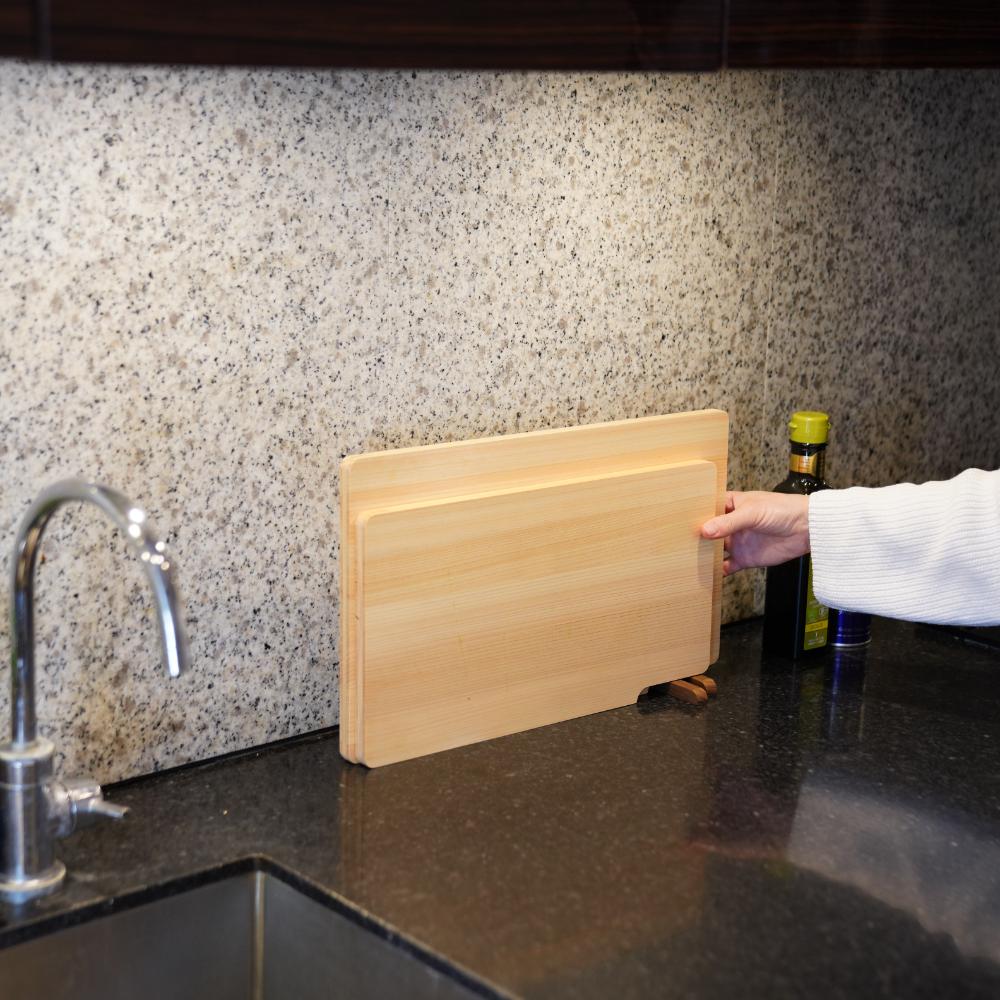 食器洗い乾燥機対応 ひのきのまな板 スタンド付き 36×20cm