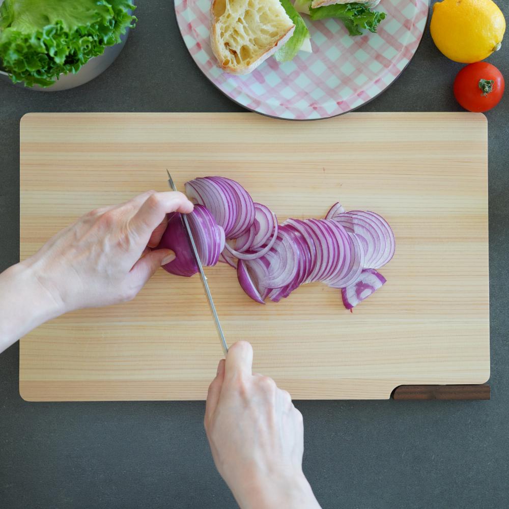 食器洗い乾燥機対応 ひのきのまな板 スタンド付き 36×20cm