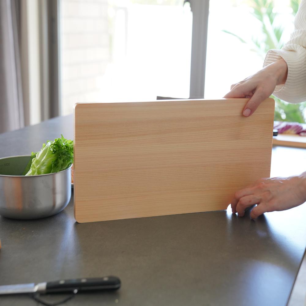 食器洗い乾燥機対応 ひのきのまな板 スタンド付き 36×20cm
