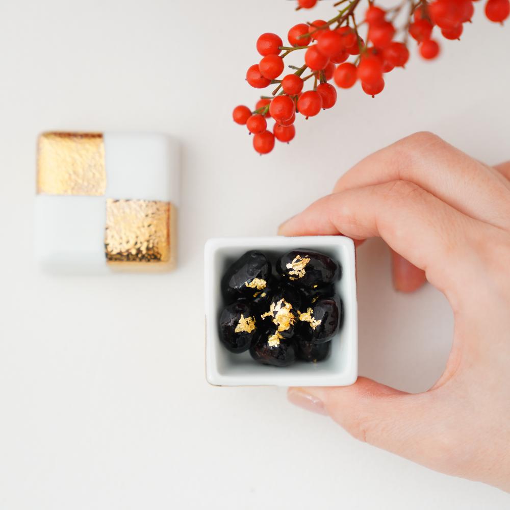 有田焼　箱型珍味　白銀市松