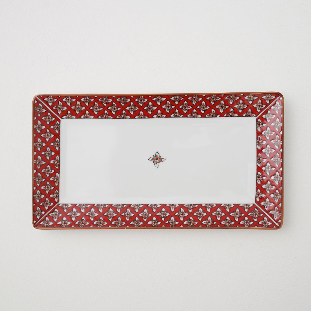 紅小花 長角皿揃｜ 四季折々のおしゃれな和食器通販サイト