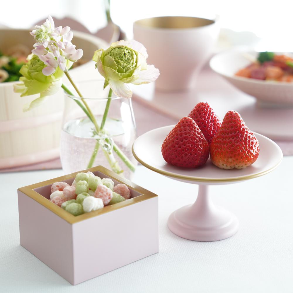 【予約/2月下旬頃出荷】お雛祭り盛器 ペールピンク 縁金 FOURGRACEオリジナル