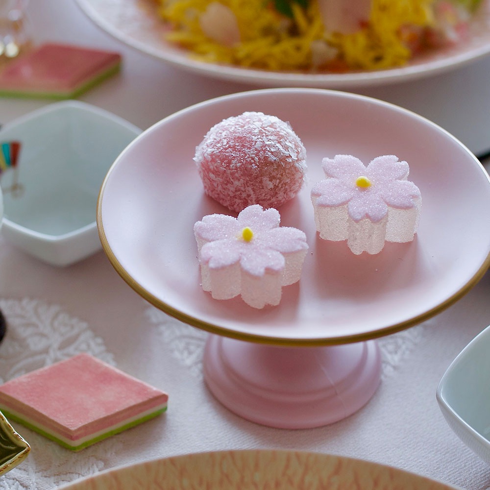 お雛祭り盛器 ペールピンク 縁金 FOURGRACEオリジナル