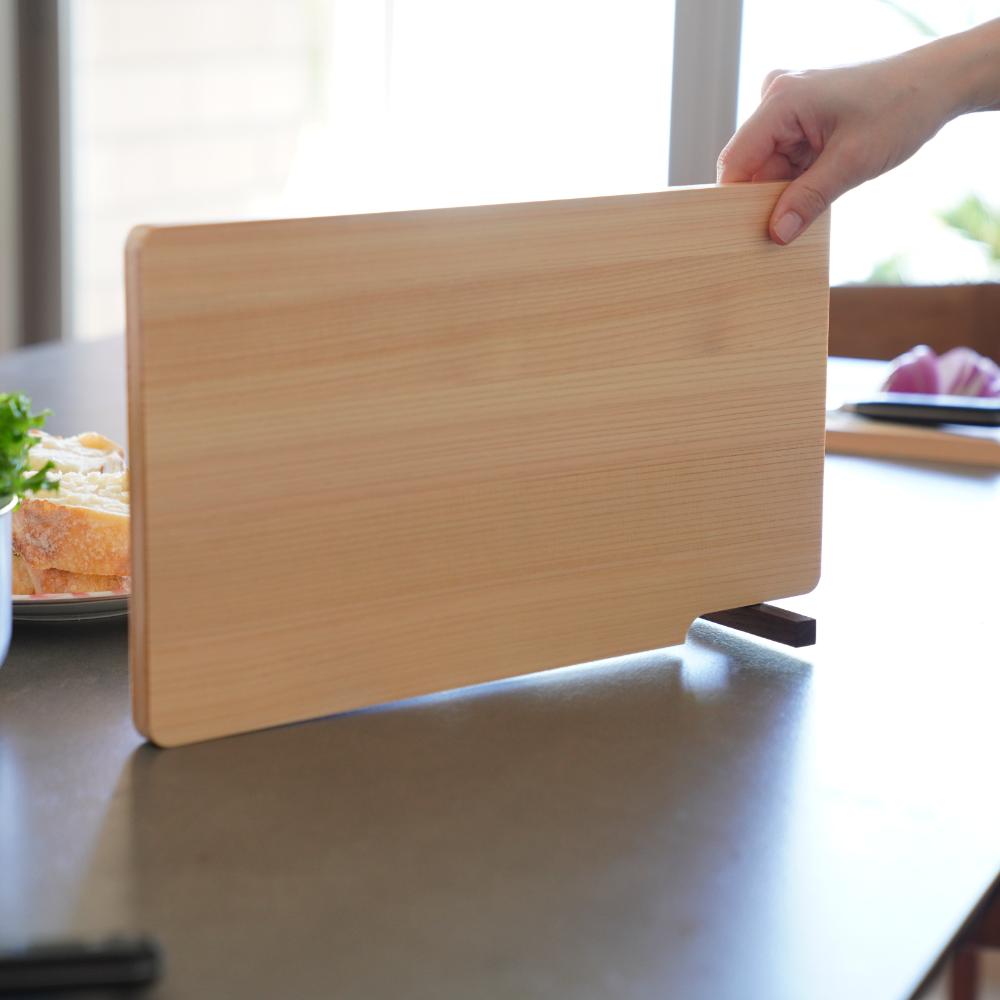 食器洗い乾燥機対応 ひのきのまた板 スタンド付き 39×24cm｜ 四季折々