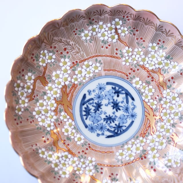 波佐見焼　琳派桜樹紋　6号皿