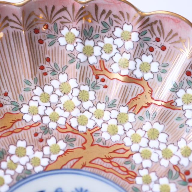 波佐見焼　琳派桜樹紋　6号皿