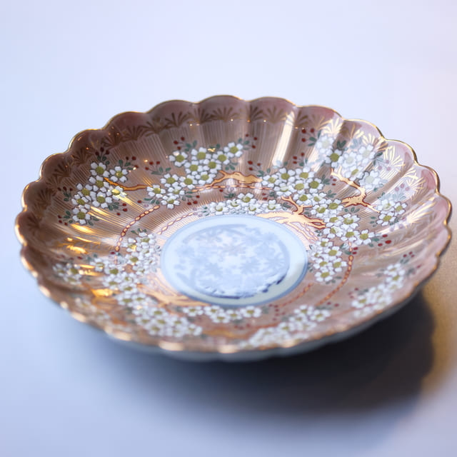 波佐見焼　琳派桜樹紋　6号皿